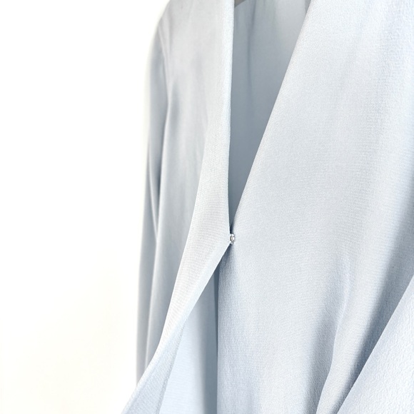 Rag & Bone Victor 100% Silk Draped Wrap Front Long Sleeve Blue Blouse Size M - Picture 3 of 13